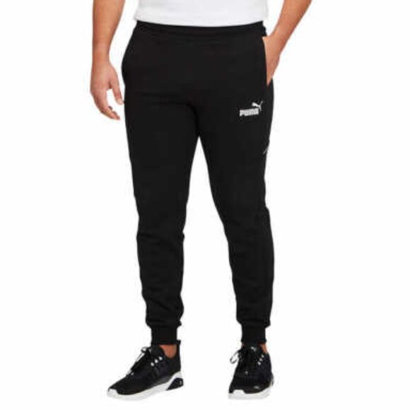 NWT Puma Men's Athletic Essentials Logo Regular Cotton Sweatpants in Black XXL - Picture 1 of 11